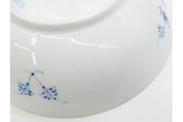 デンマーク　ROYAL COPENHAGEN(ロイヤルコペンハーゲン)　ブルーフルーテッド 　ハーフレース　美しいブルーの縁取りが魅力のボウル&ピックルディッシュセット(プレート、変形皿、中皿、洋食器、北欧)(R-081290)
