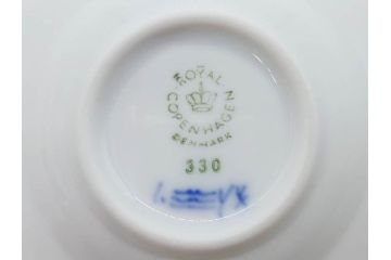 デンマーク　ROYAL COPENHAGEN(ロイヤルコペンハーゲン)　ブルーフルーテッド　プレイン　ハーフレース　フルレース　ブルーフラワー　食卓に華やぎを与えるミニプレート5枚セット(小皿、豆皿、フラワー、花、洋食器、北欧、共箱付き)(R-081291)
