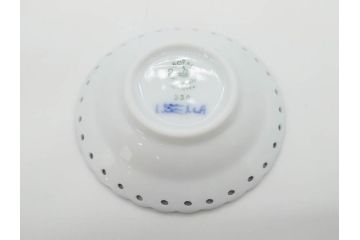 デンマーク　ROYAL COPENHAGEN(ロイヤルコペンハーゲン)　ブルーフルーテッド　プレイン　ハーフレース　フルレース　ブルーフラワー　食卓に華やぎを与えるミニプレート5枚セット(小皿、豆皿、フラワー、花、洋食器、北欧、共箱付き)(R-081291)