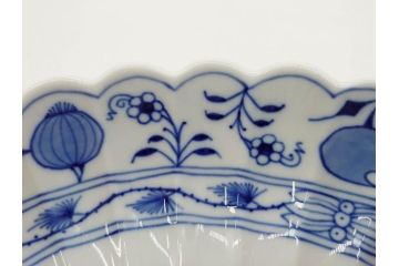 ドイツ　マイセン　Meissen　ブルーオニオン　美しい意匠が上品な雰囲気を高めるプレート&サラダボウルセット(サラダディッシュ、花形、花型、深皿、中皿、菊割り、洋食器)(R-081295)