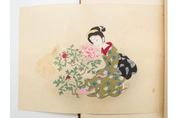 昭和17年　「小村雪岱画集」　限定400冊のうち第27号(高見澤木版社、色摺り木版画、古本、絵画、外函付き)(R-081299)
