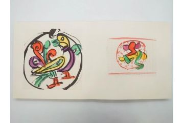 昭和50・51・52年　求龍堂　人間国宝 芹沢銈介　手控帖　硝子絵集(限定1000部)　板絵の控　画集3点セット(二重箱、図版、図録、古本、絵画、外函付き、外箱)(R-081300)