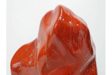 佐渡赤玉石　自然石　天然石　水石　重さ約19.48kg　素材そのものの色や形を楽しめる鑑賞石(台座付き、置物、ディスプレイ)(R-081301)
