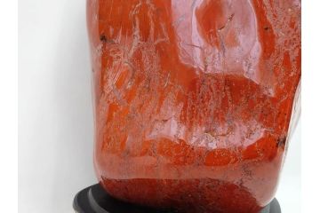 佐渡赤玉石　自然石　天然石　水石　重さ約19.48kg　素材そのものの色や形を楽しめる鑑賞石(台座付き、置物、ディスプレイ)(R-081301)