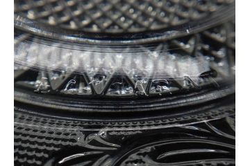 フランス　Baccarat　バカラ　アラベスク　(大)約20cm　(小)約12cm　澄んだ透明感が魅力のプレート4枚セット(小皿、中皿、フルレッドクリスタル、共箱付き)(R-081302)