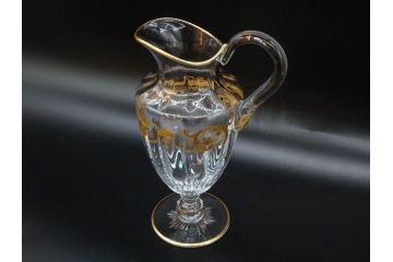 フランス　Baccarat　バカラ　金彩　気品あふれるピッチャー(ジャグ、水指し、ピッチャー、フルレッドクリスタルガラス)(R-081303)