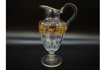 フランス　Baccarat　バカラ　金彩　気品あふれるピッチャー(ジャグ、水指し、ピッチャー、フルレッドクリスタルガラス)(R-081303)