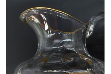 フランス　Baccarat　バカラ　金彩　気品あふれるピッチャー(ジャグ、水指し、ピッチャー、フルレッドクリスタルガラス)(R-081303)