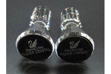 オーストリア　SWAROVSKI(スワロフスキー)　SILVER CRYSTAL(シルバー クリスタル)　チェスセット(チェス盤、駒、ピース、スワン印、ケース付き、外箱付き)(R-081304)