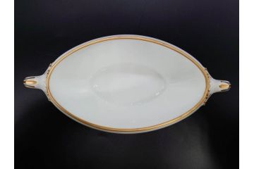 大倉陶園(OKURA、OAC)　オールド大倉　ゴールドライン　静謐な美しさのあるソースボート&蓋物(金彩、グレイビーボート、ソースポット、水切りボウル)(R-081305)