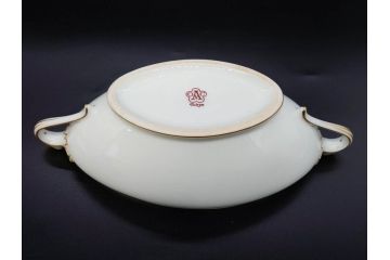 大倉陶園(OKURA、OAC)　オールド大倉　ゴールドライン　静謐な美しさのあるソースボート&蓋物(金彩、グレイビーボート、ソースポット、水切りボウル)(R-081305)