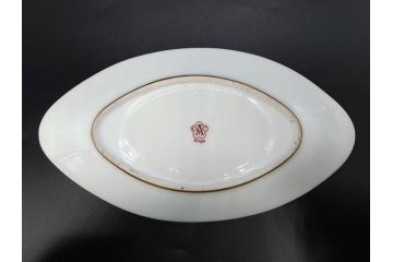 大倉陶園(OKURA、OAC)　オールド大倉　ゴールドライン　静謐な美しさのあるソースボート&蓋物(金彩、グレイビーボート、ソースポット、水切りボウル)(R-081305)