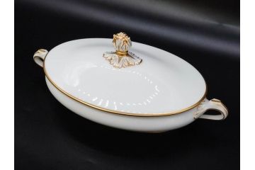 大倉陶園(OKURA、OAC)　オールド大倉　ゴールドライン　優美なフォルムのチュリーン(チューリン、ポット、ふかひれ皿、トンキ、蓋物、深皿、金彩)(R-081306)