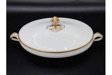 大倉陶園(OKURA、OAC)　オールド大倉　ゴールドライン　優美なフォルムのチュリーン(チューリン、ポット、ふかひれ皿、トンキ、蓋物、深皿、金彩)(R-081306)