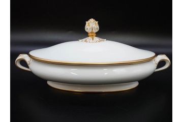 大倉陶園(OKURA、OAC)　オールド大倉　ゴールドライン　優美なフォルムのチュリーン(チューリン、ポット、ふかひれ皿、トンキ、蓋物、深皿、金彩)(R-081306)