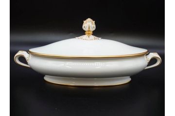 大倉陶園(OKURA、OAC)　オールド大倉　ゴールドライン　優美なフォルムのチュリーン(チューリン、ポット、ふかひれ皿、トンキ、蓋物、深皿、金彩)(R-081306)