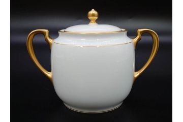 大倉陶園(OKURA、OAC)　オールド大倉　ゴールドライン　ティーカップ&ソーサー　食卓に上品な雰囲気を与えるシュガーポット&クリーマー&C&Sセット(ミルクポット、ミルクジャー、金彩、ボウル、ボンボン入れ)(R-081307)