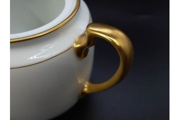 大倉陶園(OKURA、OAC)　オールド大倉　ゴールドライン　ティーカップ&ソーサー　食卓に上品な雰囲気を与えるシュガーポット&クリーマー&C&Sセット(ミルクポット、ミルクジャー、金彩、ボウル、ボンボン入れ)(R-081307)