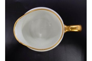 大倉陶園(OKURA、OAC)　オールド大倉　ゴールドライン　ティーカップ&ソーサー　食卓に上品な雰囲気を与えるシュガーポット&クリーマー&C&Sセット(ミルクポット、ミルクジャー、金彩、ボウル、ボンボン入れ)(R-081307)