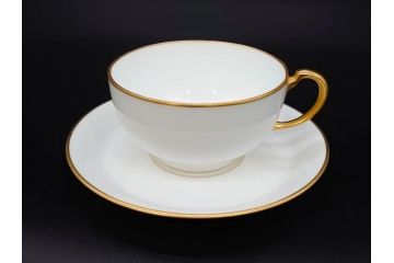 大倉陶園(OKURA、OAC)　オールド大倉　ゴールドライン　ティーカップ&ソーサー　食卓に上品な雰囲気を与えるシュガーポット&クリーマー&C&Sセット(ミルクポット、ミルクジャー、金彩、ボウル、ボンボン入れ)(R-081307)