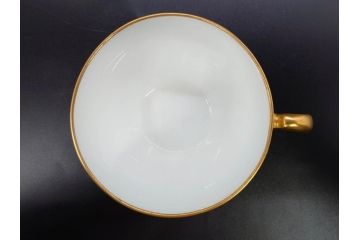 大倉陶園(OKURA、OAC)　オールド大倉　ゴールドライン　ティーカップ&ソーサー　食卓に上品な雰囲気を与えるシュガーポット&クリーマー&C&Sセット(ミルクポット、ミルクジャー、金彩、ボウル、ボンボン入れ)(R-081307)