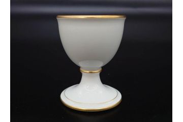 大倉陶園(OKURA、OAC)　オールド大倉　ゴールドライン　高級感のあるエッグスタンド6客セット(金彩、エッグカップ、洋食器、白磁)(R-081308)