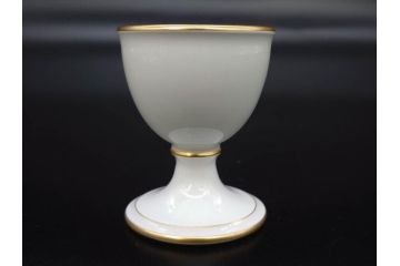 大倉陶園(OKURA、OAC)　オールド大倉　ゴールドライン　高級感のあるエッグスタンド6客セット(金彩、エッグカップ、洋食器、白磁)(R-081308)