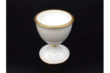 大倉陶園(OKURA、OAC)　オールド大倉　ゴールドライン　高級感のあるエッグスタンド6客セット(金彩、エッグカップ、洋食器、白磁)(R-081308)