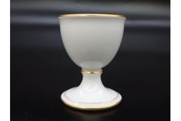 大倉陶園(OKURA、OAC)　オールド大倉　ゴールドライン　高級感のあるエッグスタンド6客セット(金彩、エッグカップ、洋食器、白磁)(R-081308)