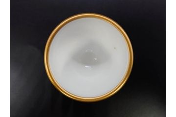 大倉陶園(OKURA、OAC)　オールド大倉　ゴールドライン　高級感のあるエッグスタンド6客セット(金彩、エッグカップ、洋食器、白磁)(R-081308)