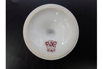 大倉陶園(OKURA、OAC)　オールド大倉　ゴールドライン　高級感のあるエッグスタンド6客セット(金彩、エッグカップ、洋食器、白磁)(R-081308)