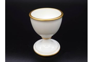 大倉陶園(OKURA、OAC)　オールド大倉　ゴールドライン　高級感のあるエッグスタンド6客セット(金彩、エッグカップ、洋食器、白磁)(R-081308)