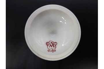 大倉陶園(OKURA、OAC)　オールド大倉　ゴールドライン　高級感のあるエッグスタンド6客セット(金彩、エッグカップ、洋食器、白磁)(R-081308)