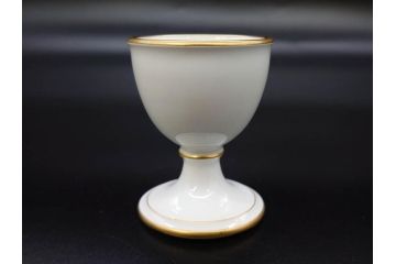大倉陶園(OKURA、OAC)　オールド大倉　ゴールドライン　高級感のあるエッグスタンド6客セット(金彩、エッグカップ、洋食器、白磁)(R-081308)