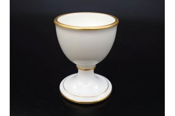 大倉陶園(OKURA、OAC)　オールド大倉　ゴールドライン　高級感のあるエッグスタンド6客セット(金彩、エッグカップ、洋食器、白磁)(R-081308)