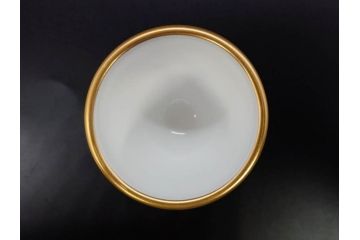 大倉陶園(OKURA、OAC)　オールド大倉　ゴールドライン　高級感のあるエッグスタンド6客セット(金彩、エッグカップ、洋食器、白磁)(R-081308)