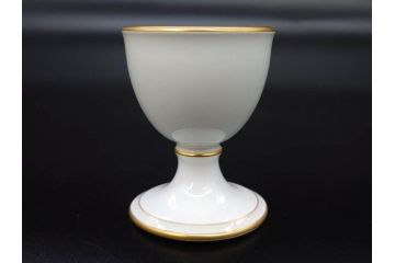 大倉陶園(OKURA、OAC)　オールド大倉　ゴールドライン　高級感のあるエッグスタンド6客セット(金彩、エッグカップ、洋食器、白磁)(R-081308)
