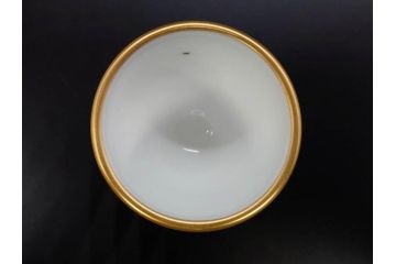大倉陶園(OKURA、OAC)　オールド大倉　ゴールドライン　高級感のあるエッグスタンド6客セット(金彩、エッグカップ、洋食器、白磁)(R-081308)