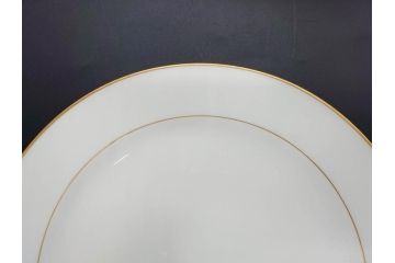 大倉陶園(OKURA、OAC)　オールド大倉　ゴールドライン　上品な雰囲気が魅力のプレート3枚セット(金彩、白磁、洋食器、中皿)(R-081309)