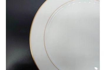 大倉陶園(OKURA、OAC)　オールド大倉　ゴールドライン　上品な雰囲気が魅力のプレート3枚セット(金彩、白磁、洋食器、中皿)(R-081309)