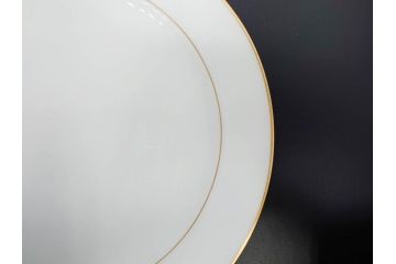 大倉陶園(OKURA、OAC)　オールド大倉　ゴールドライン　上品な雰囲気が魅力のプレート3枚セット(金彩、白磁、洋食器、中皿)(R-081309)