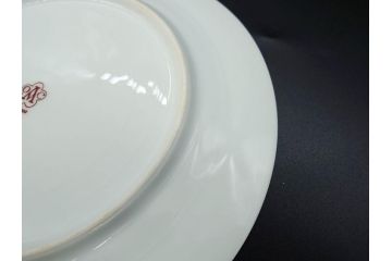 大倉陶園(OKURA、OAC)　オールド大倉　ゴールドライン　上品な雰囲気が魅力のプレート3枚セット(金彩、白磁、洋食器、中皿)(R-081309)