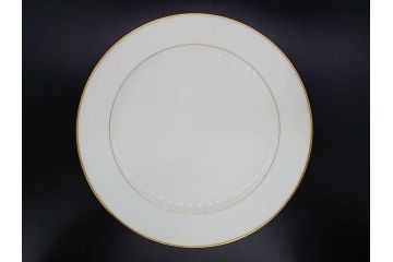 大倉陶園(OKURA、OAC)　オールド大倉　ゴールドライン　上品な雰囲気が魅力のプレート3枚セット(金彩、白磁、洋食器、中皿)(R-081309)