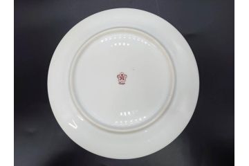 大倉陶園(OKURA、OAC)　オールド大倉　ゴールドライン　上品な雰囲気が魅力のプレート3枚セット(金彩、白磁、洋食器、中皿)(R-081309)