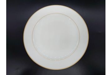 大倉陶園(OKURA、OAC)　オールド大倉　ゴールドライン　上品な雰囲気が魅力のプレート3枚セット(金彩、白磁、洋食器、中皿)(R-081309)