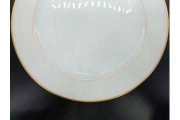 大倉陶園(OKURA、OAC)　オールド大倉　ゴールドライン　上品な雰囲気が魅力のプレート3枚セット(金彩、白磁、洋食器、中皿)(R-081309)
