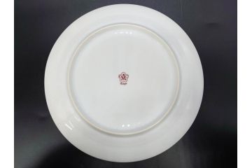 大倉陶園(OKURA、OAC)　オールド大倉　ゴールドライン　上品な雰囲気が魅力のプレート3枚セット(金彩、白磁、洋食器、中皿)(R-081309)
