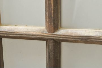 アンティーク建具　レトロな空間作りにおすすめなガラス窓2枚セット(引き戸、ガラス戸)(R-081310)