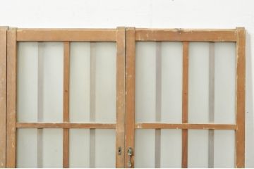 アンティーク建具　レトロな空間作りにおすすめなガラス窓2枚セット(引き戸、ガラス戸)(R-081310)