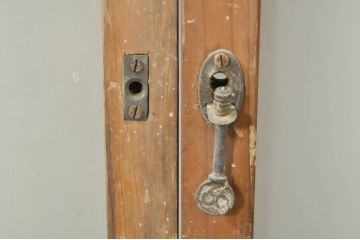 アンティーク建具　レトロな空間作りにおすすめなガラス窓2枚セット(引き戸、ガラス戸)(R-081310)